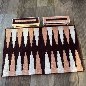 Cross stitch backgammon set game